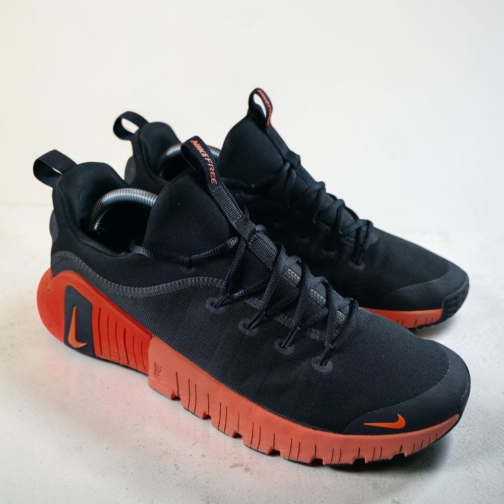 Nike Free Metcon 6 Mens Size 12 Black Orange Athletic Running Shoes Sneakers